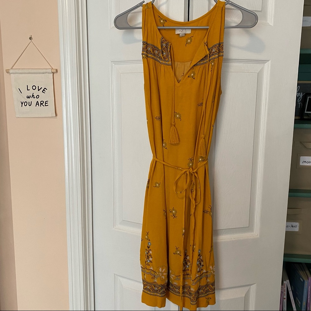 LOFT golden yellow summer sundress